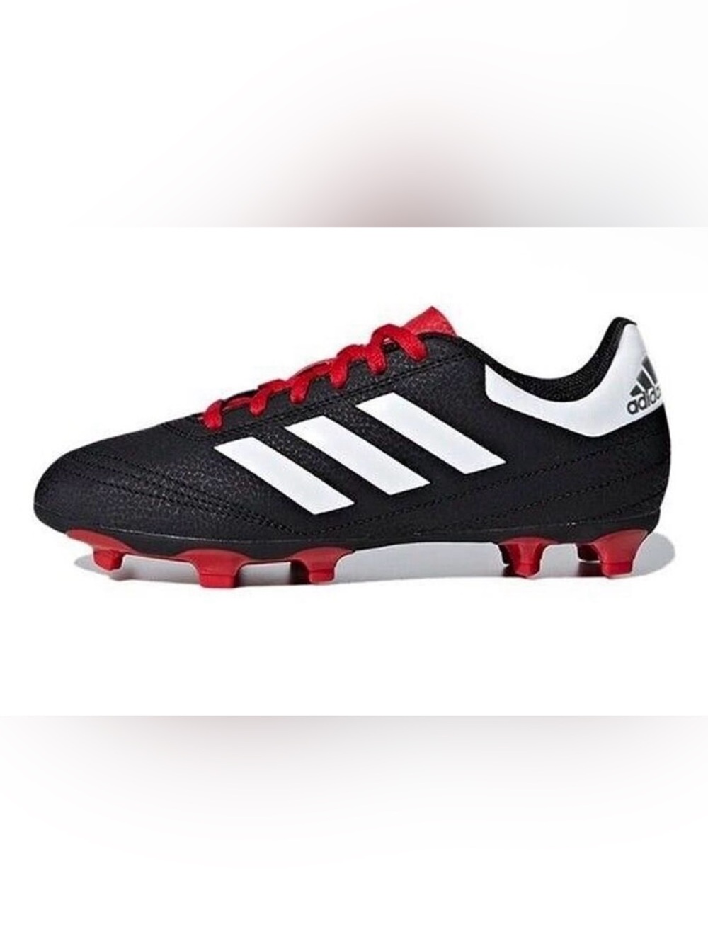 Adidas Kids Black & Red Soccer Cleats with White Stripes sz 10.5 kids